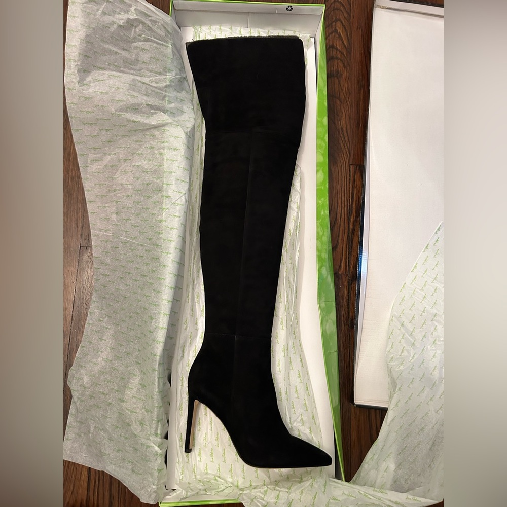 Sam Edelman over the knee black suede boots, size 7 - Picture 2 of 5